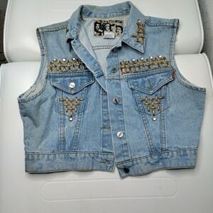 Vintage gazoz denim vest sz medium